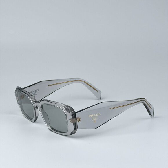 Prada PR17WS 12R30B BRAND NEW Sunglasses Transparent Grey Rectangle Unisex - Picture 9 of 12